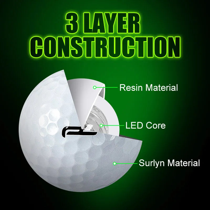 LED Light Up Golf Balls w/ 3-Layer Construction